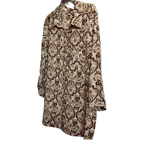 WHITE STAG LONG SLEEVES, BUTTON- UP BLOUSE, WOMENS, 2X(18W/20W), BROWN BEIGE - Picture 3 of 11